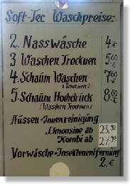 aktuelle Preistafel Waschstraße aktuelle Preistafel Waschstraße